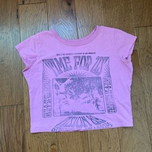 hollister pink graphic baby tee